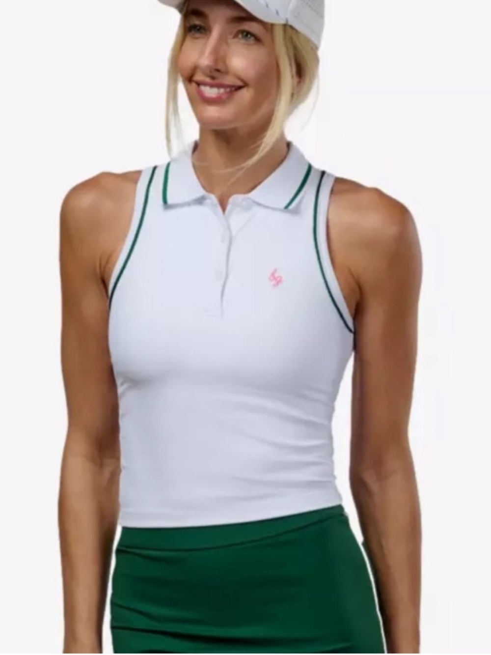 Barstool Golf Sleeveless Ribbed Polo White Golf Top NWT Size M